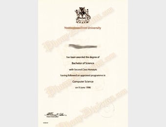 Nottingham Trent University- Fake Diploma Sample from United Kingdom